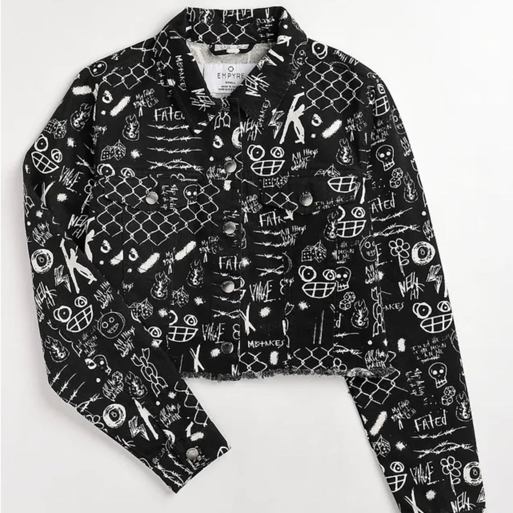 Empyre Black and White Jean Jacket, XS